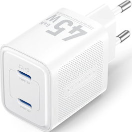Vention Cargador de pared Gan 45W 2 puertos USB y Tipo-C FEFW0-EU